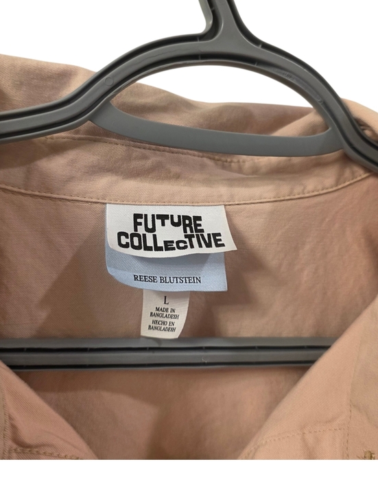 Future Collective x Reese Blutstein Khaki Oversized Button Front Shirt Size L - Picture 3 of 4